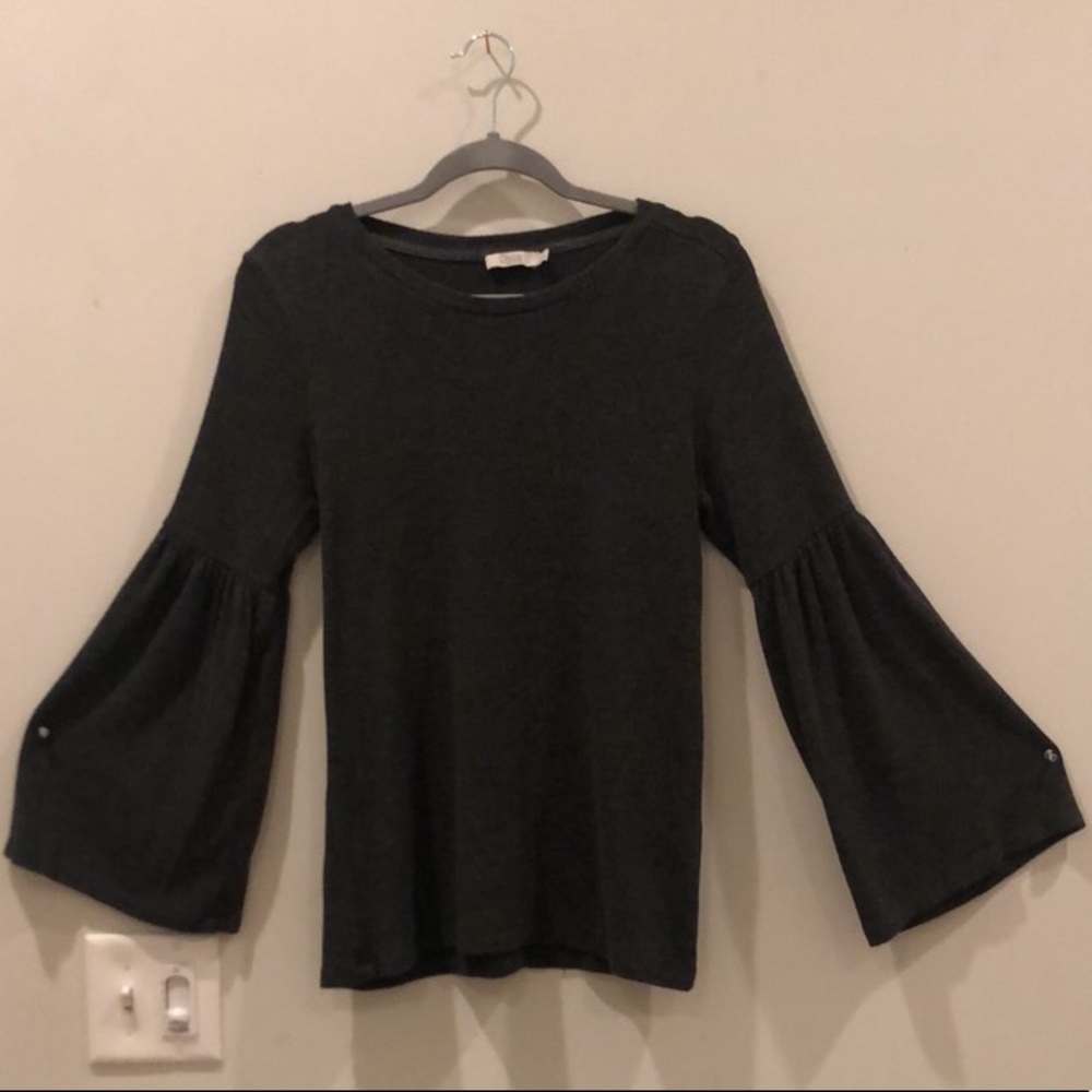 Dark gray bell sleeve sweater